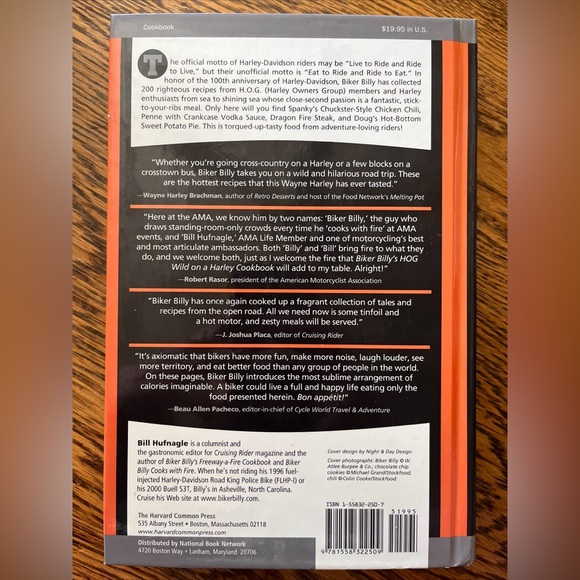 Biker Billy's Hog Wild on a Harley Cookbook : 200 Fiercely Flavor - Picture 2 of 3